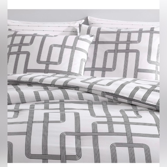 City Scene Mainline White Duvet Cover & Sham Bedding Set King - Picture 4 of 11